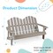 2 Person Grey Adirondack Chair for Kids Crafted from Fir Wood with Waterproof Paint and Breathable Seat
